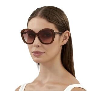 Chloé Brown-Orange Oversized Sunglasses